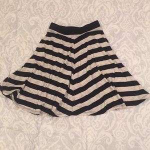INC black and white striped skirt